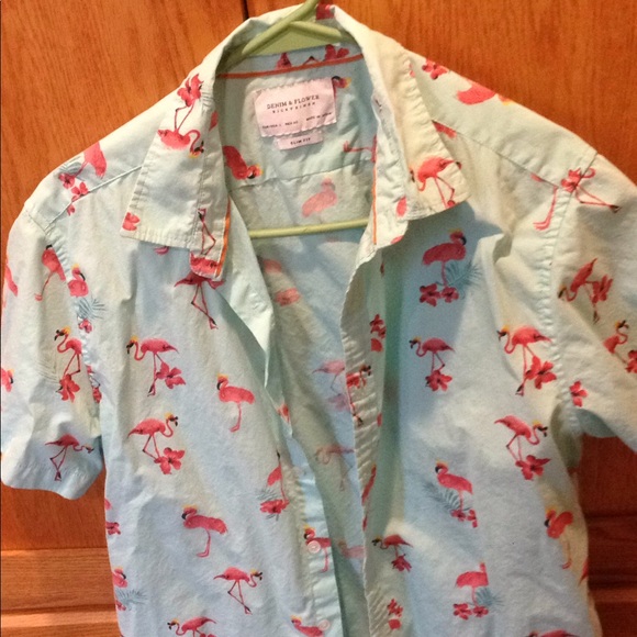 Flower Flamingo Shirt Slim Fit 